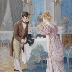 A couple flirting